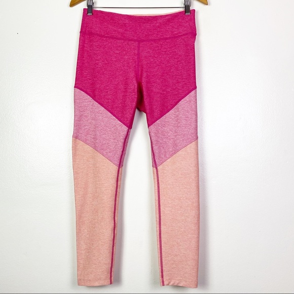 OUTDOOR VOICES Women's Springs Leggings 7/8 Flamingo Rose Clay Pink Tri Tone L - Picture 4 of 9